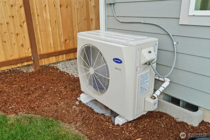Carrier heat pump is standard for both heating and cooling comfort