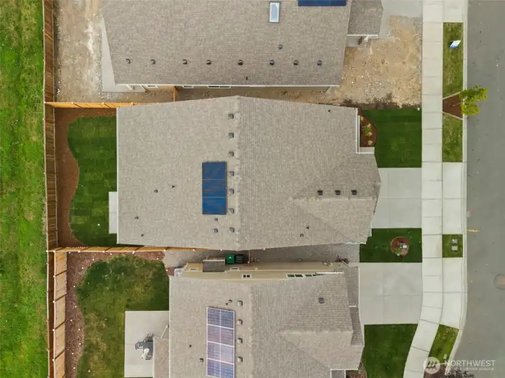 A bird's eye view of home from above.