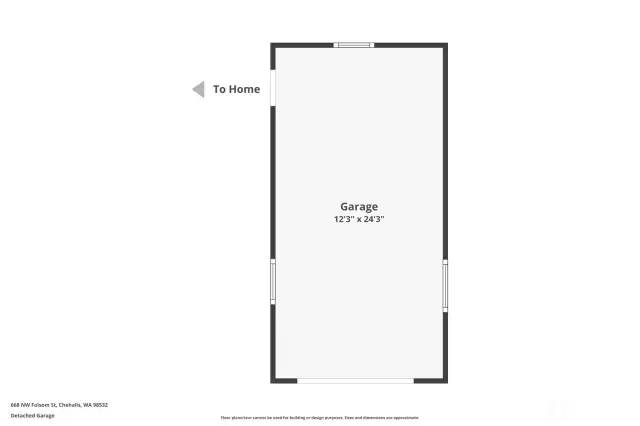 12' x 24' Detached Garage Floor Plan