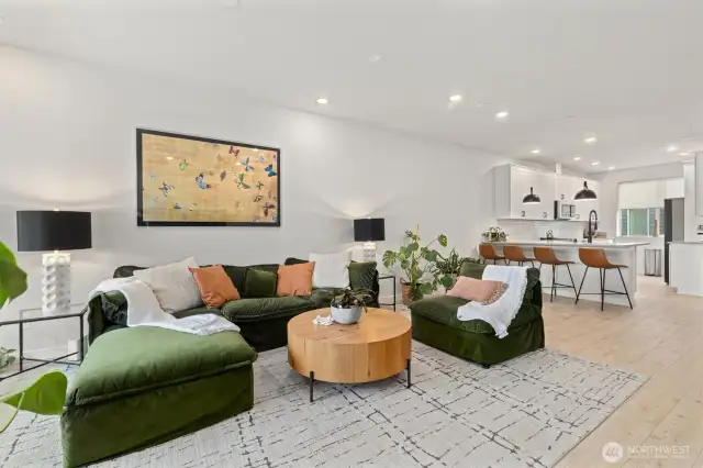 Open layout with room for dining.