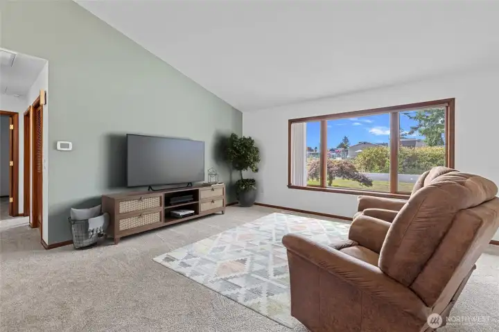 Virtually staged living room.