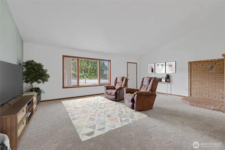 Virtually staged living room.
