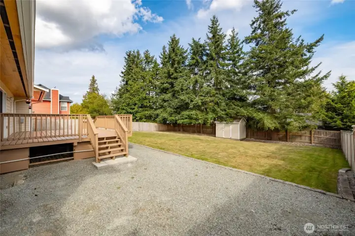 Fully fenced backyard for pets & family time.