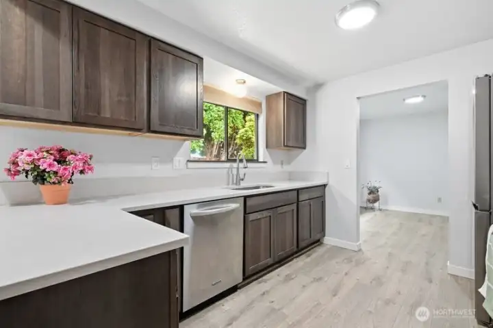 Ample cabinetry and plenty of counter space for all your cooking and baking needs.
