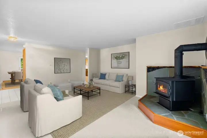 Cozy wood burning stove for chilly winter nights