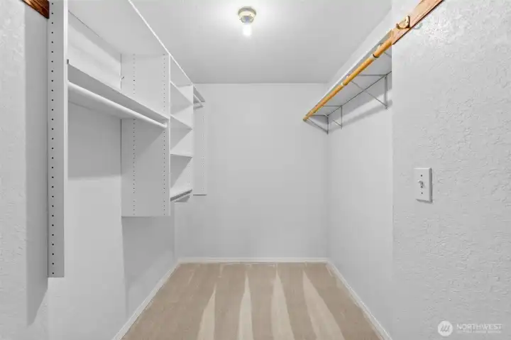 Spacious walk in closet