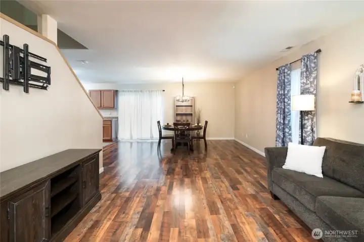 Open concept living/dining room with