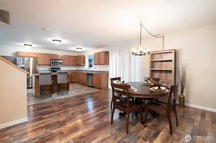 Dining open to kitchen