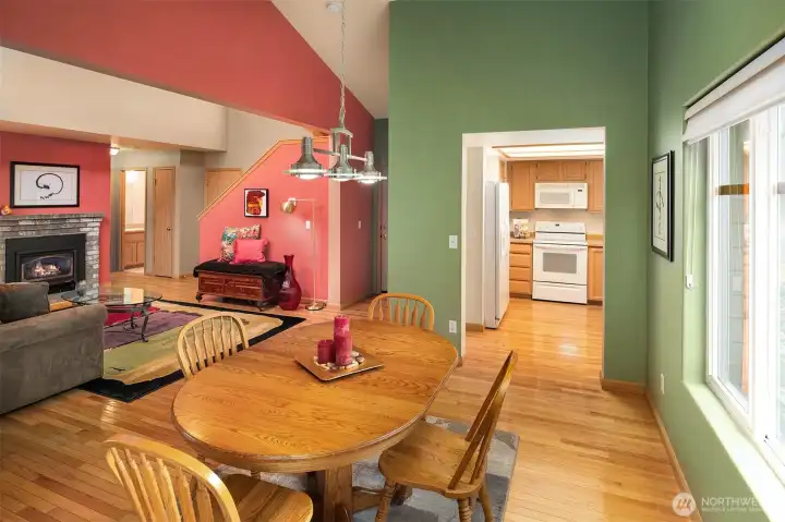 Dining Area, Kitchen, Half Bath, Living Room & Entry