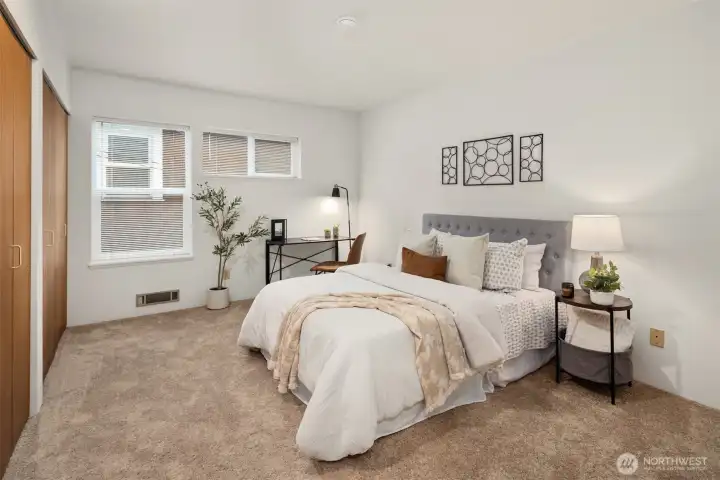 Secondary bedroom also offers plenty of closet storage.