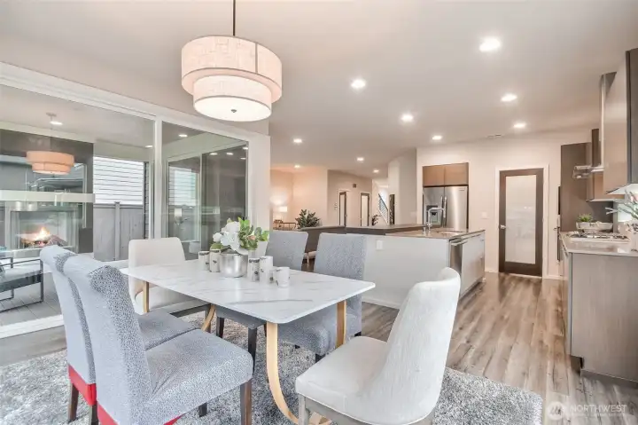 Dining room open to Kitchen and Great room