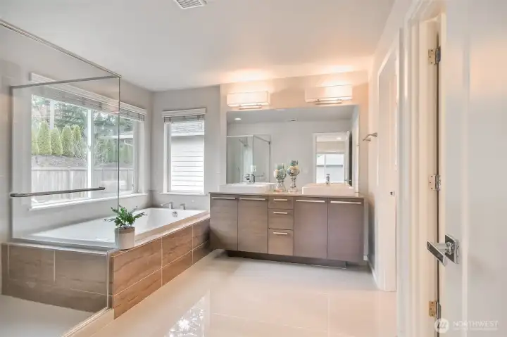 Primary bath and large walk-in closet
