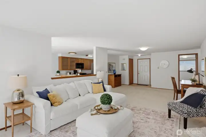 Living room from bay window area