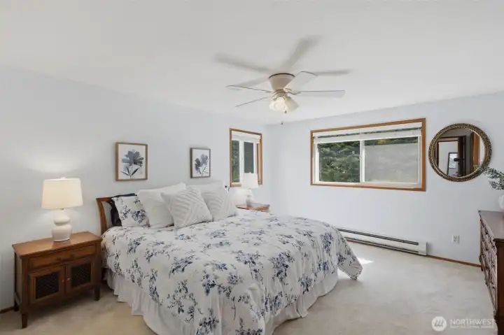 Spacious primary bedroom