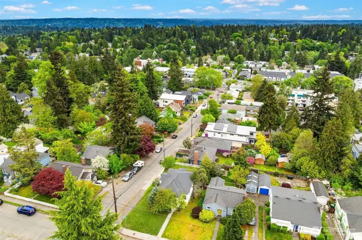 Aerial view looking East