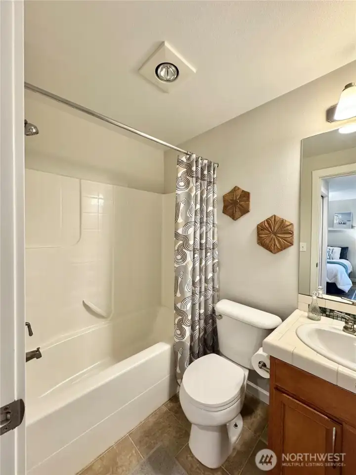 Lower level ADU bathroom. Lower level ADU bathroom.