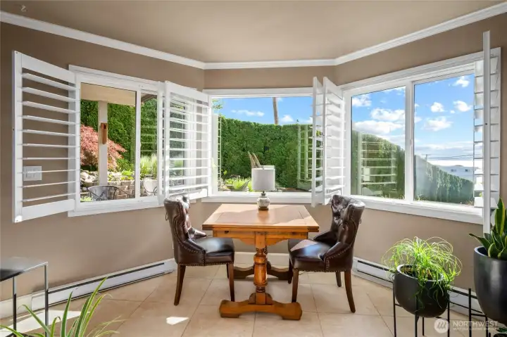Living area shutters open