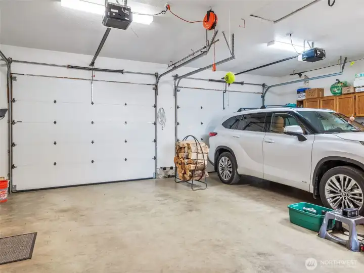 Attached two car garage