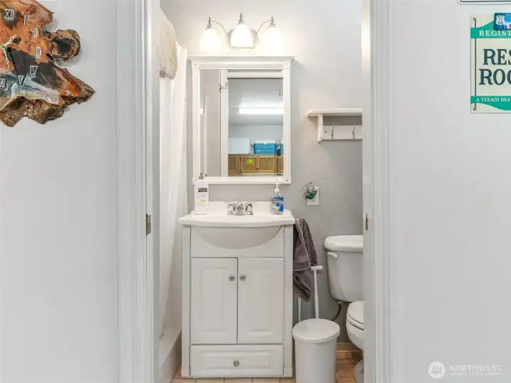 Attached garage bathroom