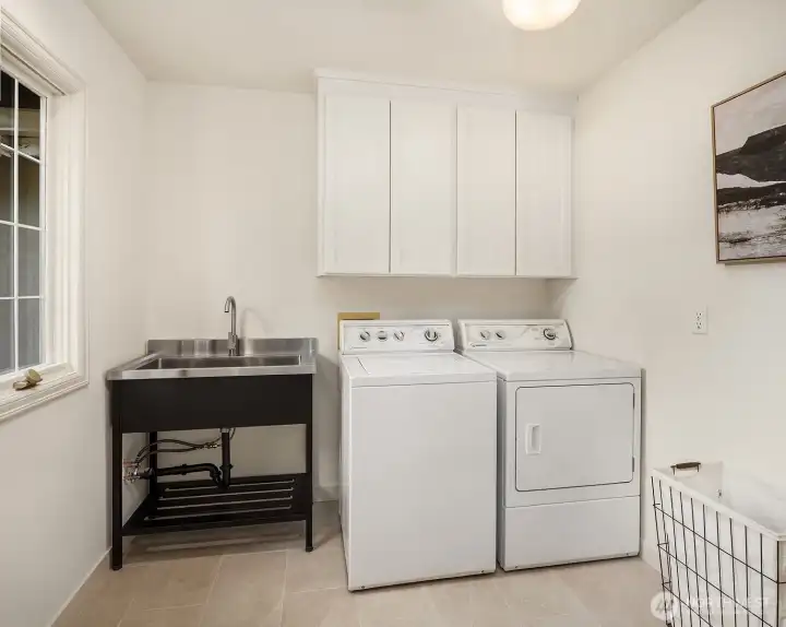 Laundry room with utility sink