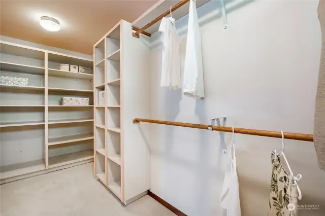 Walk in closet is, itself, the size of a small bedroom!