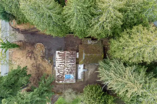 Drone shot of property