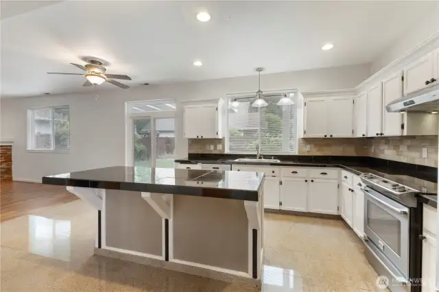 Kitchen with granite tile counters!