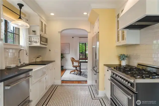 Kitchen features Bertazzoni Heritage Gas Range