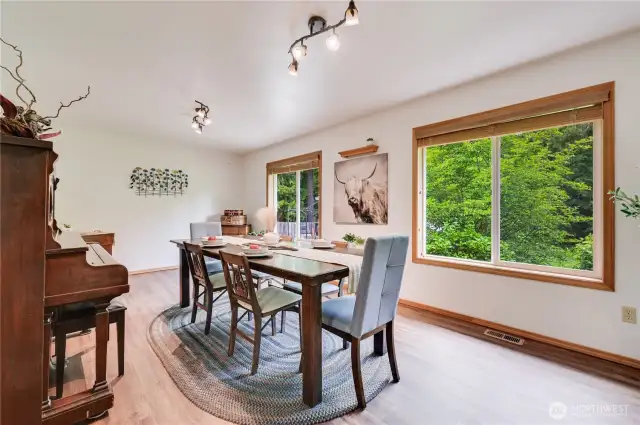 The dining room is large enough to fit a long table