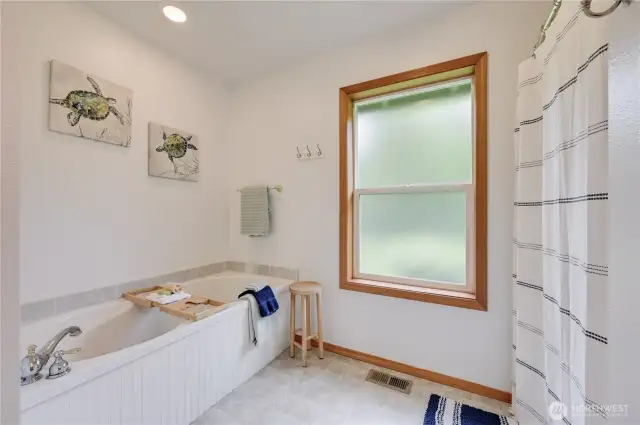 Jetted tub and separate shower