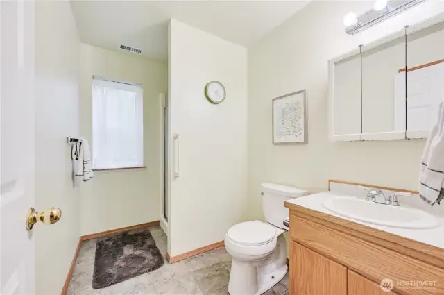 Downstairs bath with shower