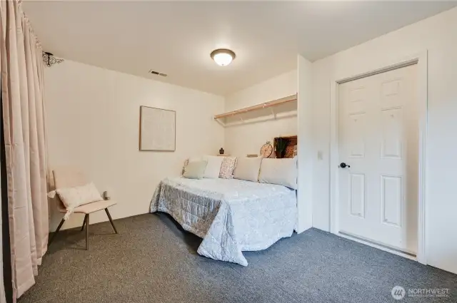 This room is set beyond the storage space and has concrete walls, as well as a full sized window