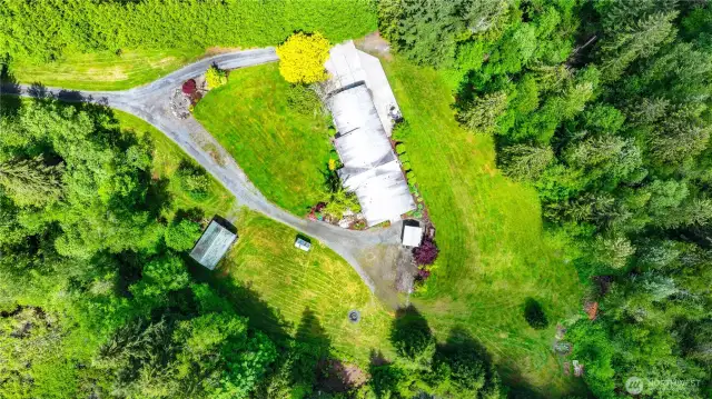 On over 12 acres, this property has additional potential.  There's a good spot if you want to add a shop, OR if you want to subdivide, there's an area for that too!