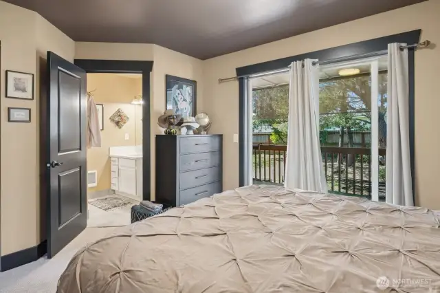 Primary Suite has elegant colors.