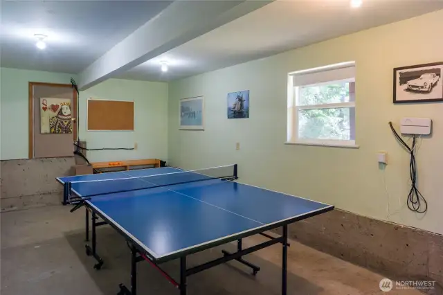 Versatile bonus room currently set up as a game room—ideal for guest fun, a workshop, or extra storage space.