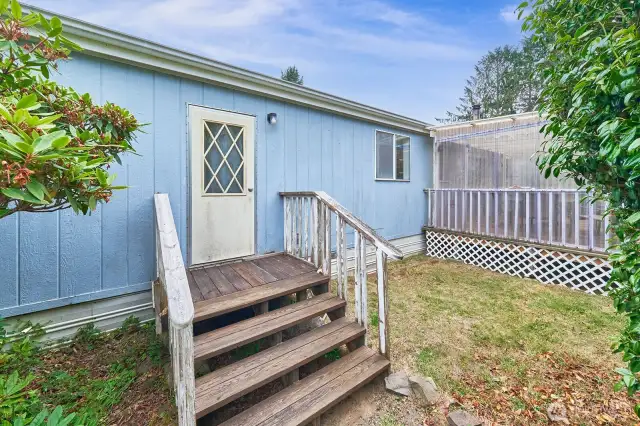 Deck off utility room.