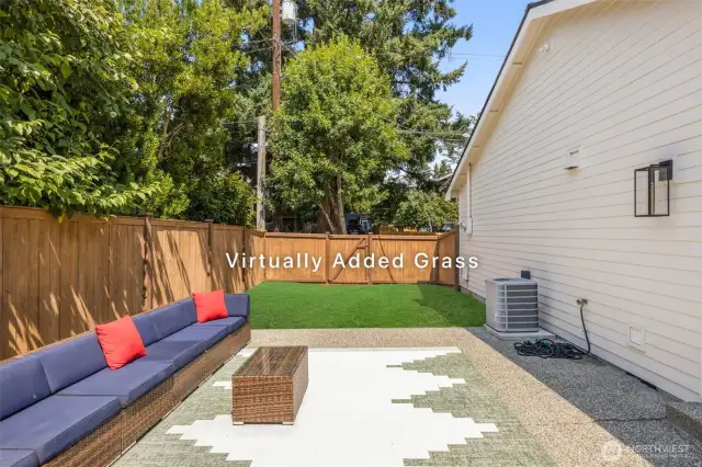 Grass is virtual: currently mulch & pathway