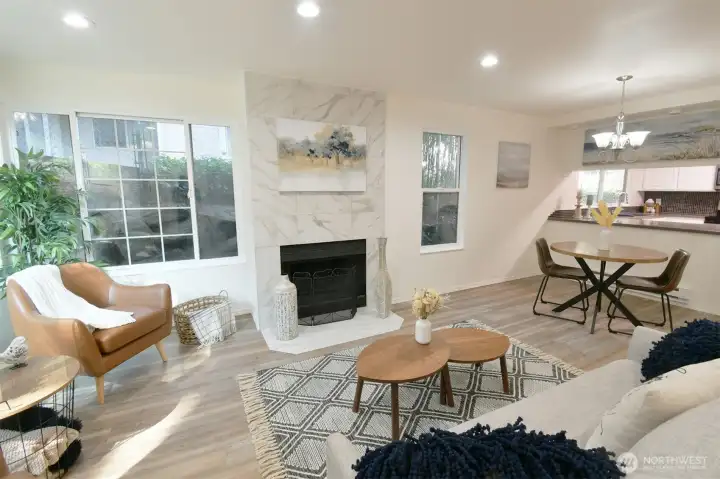 Welcome Home! Cozy and invting corner unit ready to enjoy beautiful Fall evenings by your wood fire.