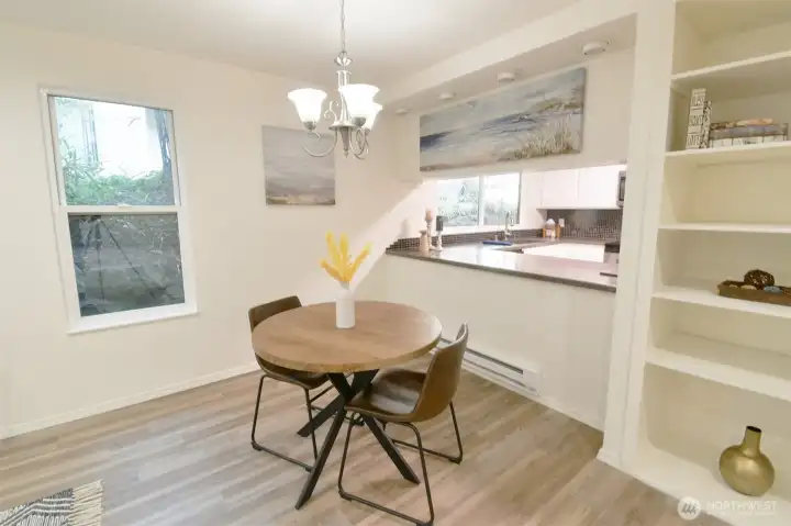 Dining space with great pass through access to your kitchen