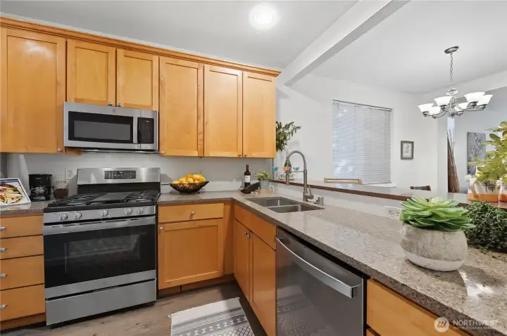 This open kitchen allows the Chef  to share your cooking skills & laughter with everyone