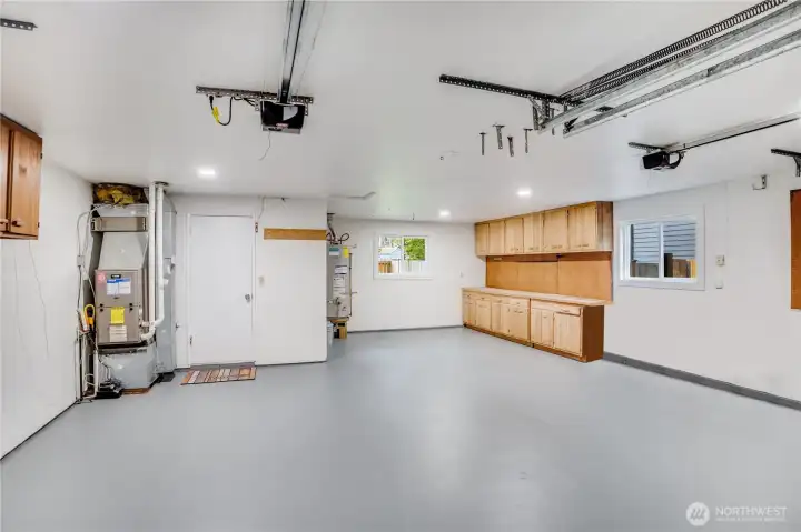 The additional space in the back of the garage is ideal for a workshop, hobby area, or extra storage.