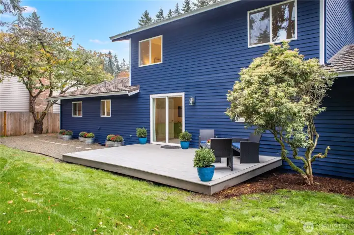 The new deck is an ideal spot to relax at the end of a long day, or to host a BBQ during warm summer months.