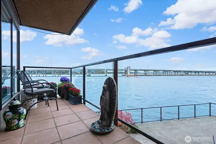 Private deck for morning coffee and cocktails