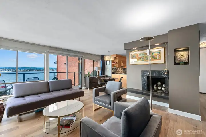 Wood burning fireplace