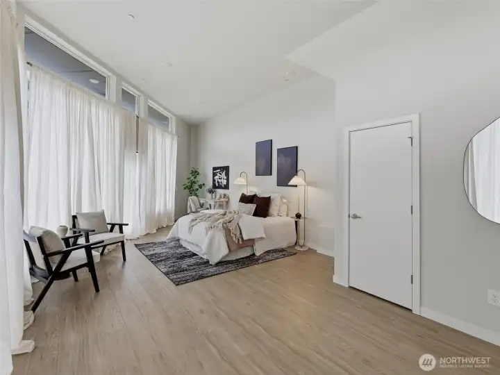 The live/work space offers flexibility as a third bedroom, home office, or client-facing business