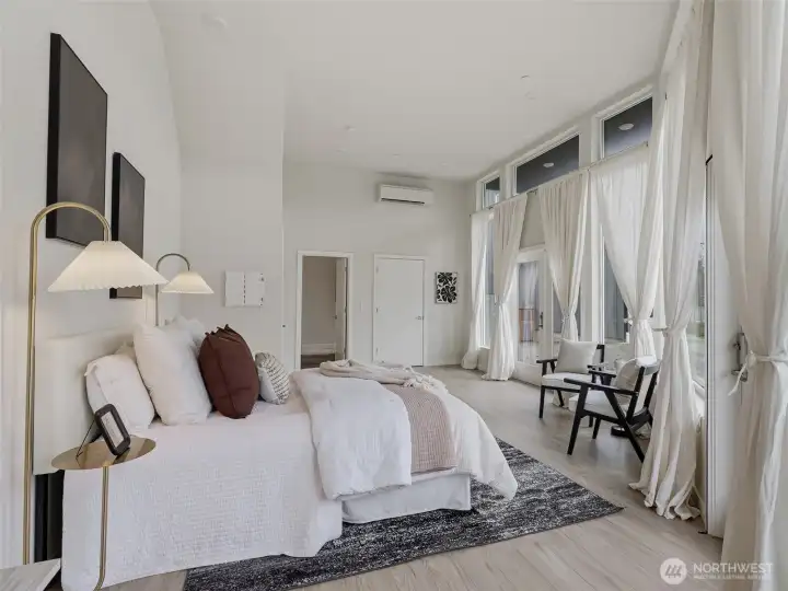 You'll love the bright light and tall ceiling space of this oversized room