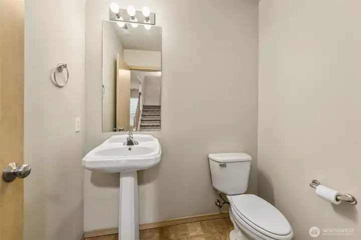 Half bathroom off the main floor