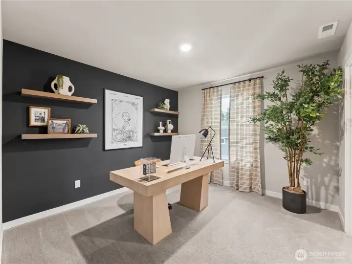 Another spare bedroom with walk-in closet. Photo is representational. Actual home is under construction and finishes and colors will vary. See site agent for details.