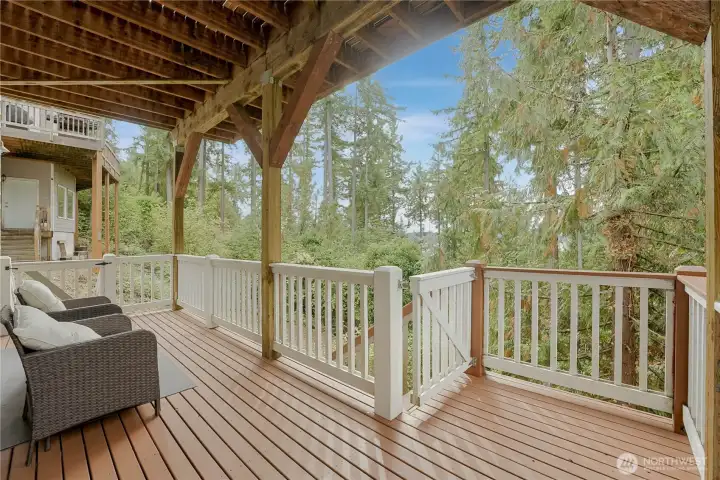 Lower Deck from M-L-I Apt with partial view of the lake