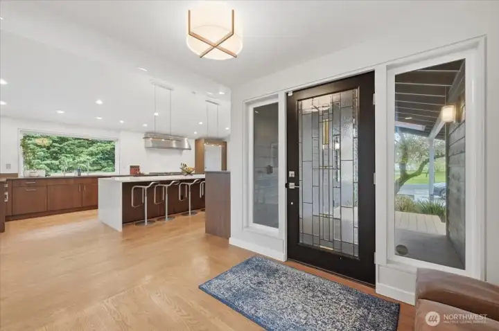 Entryway and front door of the house.